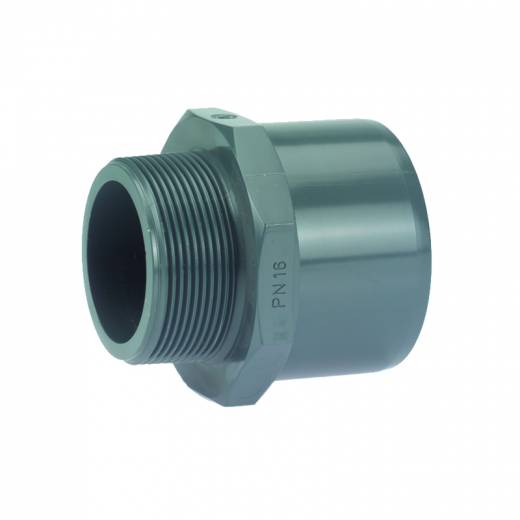 50mm / 63mm ?bergangsnippel mit Gewinde PVC-U
