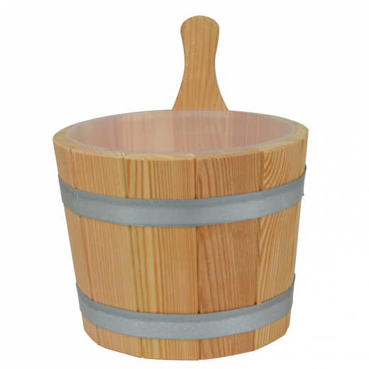 Sauna Set L?rchenholz bestehend aus Saunaeimer + Einsatz + L?ffel